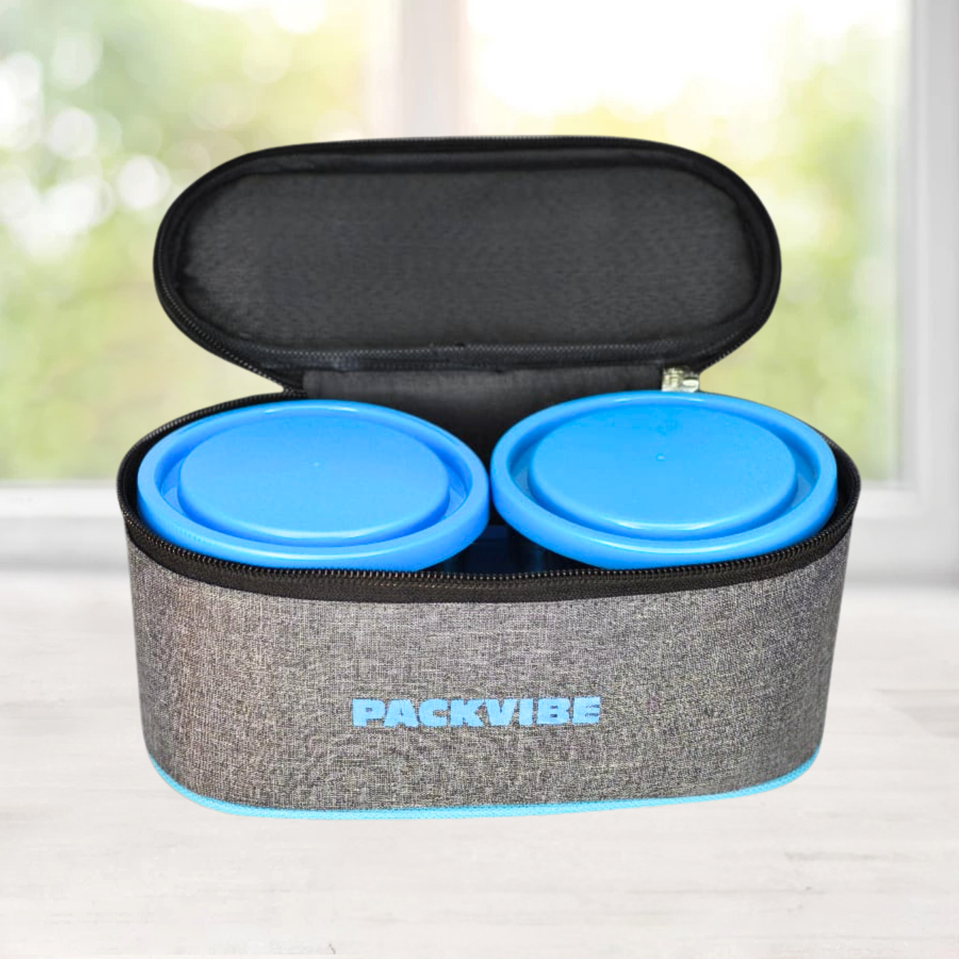 Packvibe Brio Lunch Box | Stainless Steel, Leak-Proof & Insulated Tiffin for Fresh Meals | Blue