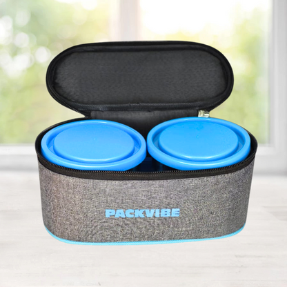 Packvibe Brio Lunch Box | Stainless Steel, Leak-Proof & Insulated Tiffin for Fresh Meals | Blue