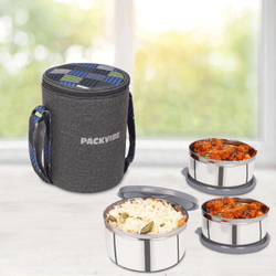 Buy Lunch Box in Mumbai | Gourmet Premium Stainless Steel Lunch Box | 3-Container Tiffin with Insulated Bag | Leak-Proof & BPA-Free | Office & College Lunch Carrier
