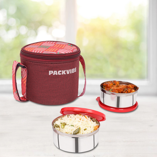 Packvibe Insulated Eco Lunch Box | Leak-Proof, BPA-Free Stainless Steel Tiffin for Hot & Fresh Meals